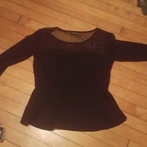 Sheere sleeved fitted shirt